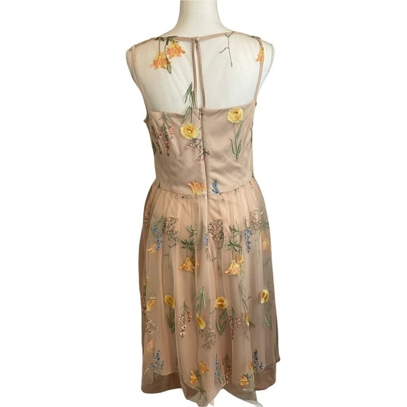 Jessica Howard Blush Pink Pastel Embroidered Flower & Tulle Sleeveless Dress. 10 - Picture 6 of 13